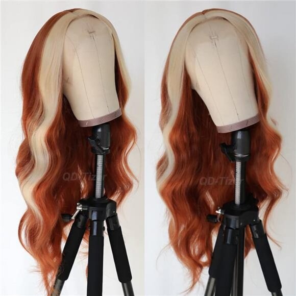Streaks Heat Resistant Fiber Hair Synthetic Lace Front Wigs - #F130C main image 5